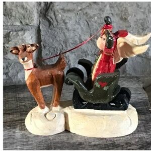 House of Hatten Denise Calla Angel Sleigh Deer Snow Fawn 1998 Christmas New!